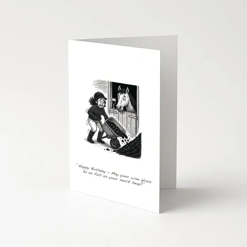Equetech Muck Heap Greetings Card in White