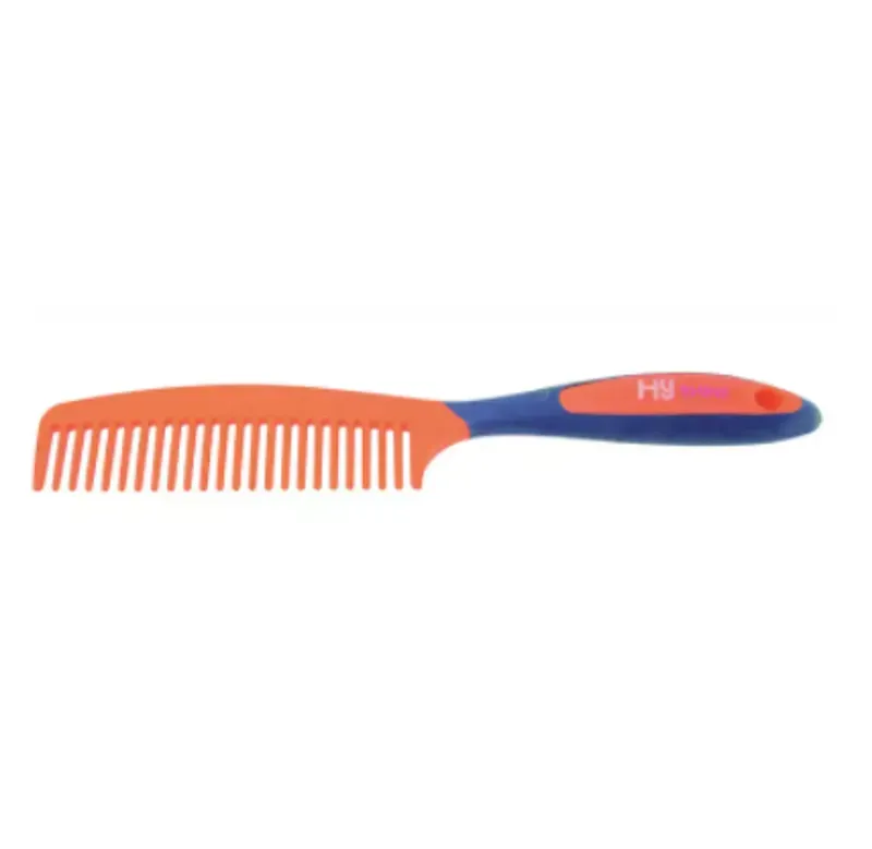 Hy Shine Pro Groom Comb in Navy/Orange