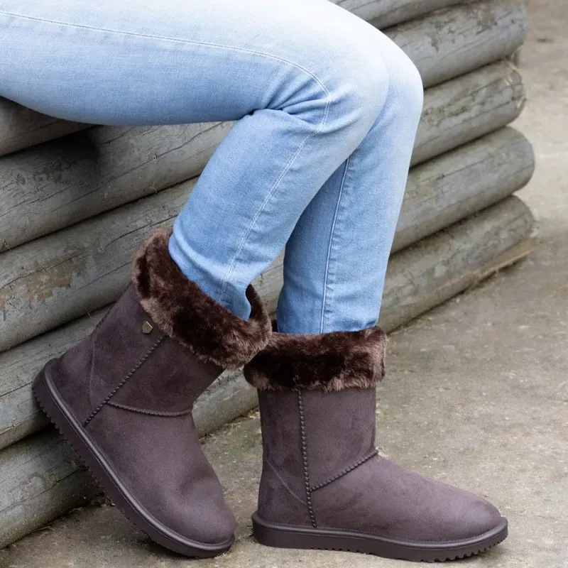 Hy Equestrian Chisworth Waterproof Fleece Boot With Faux Fur in Brown-4