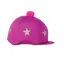 Hy Equestrian Star Print Bobble Hat Cover in Cerise/Silver