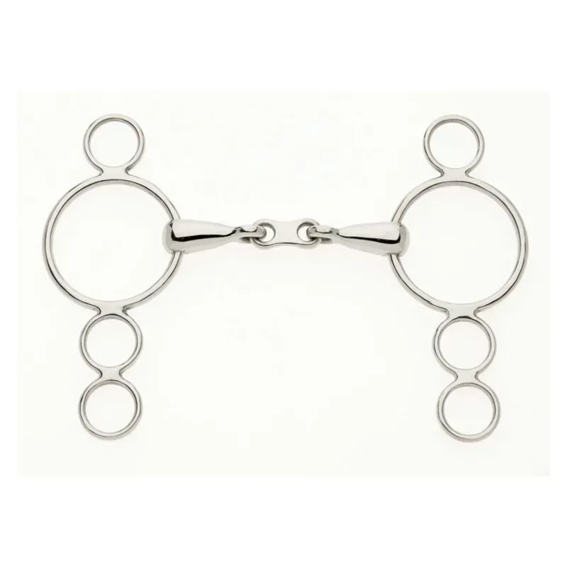 Lorina Continental 3 Ring French Link Snaffle in Silver