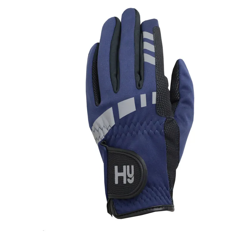 Hy Equestrian Extreme Reflective Softshell Gloves in Navy