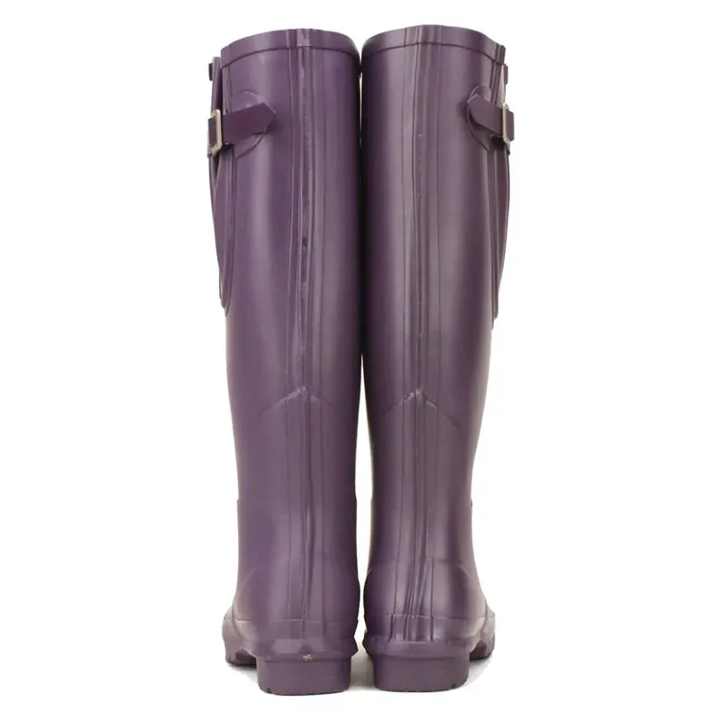Rockfish Women's Lined Tall Adjustable Matt Wellington Boots in Purple-3