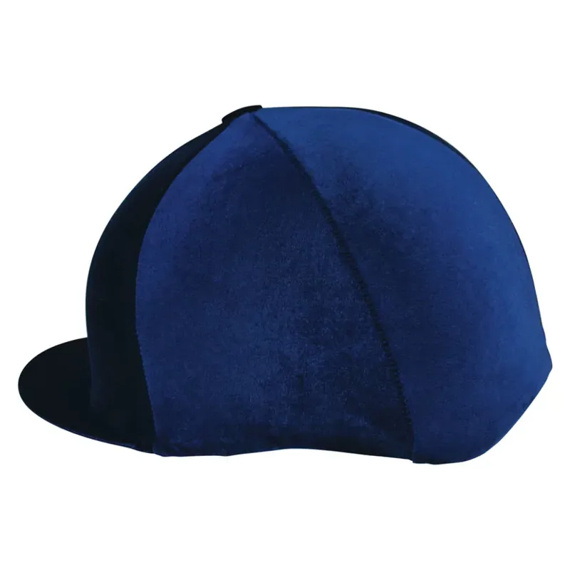 Hy Equestrian Velour Soft Velvet Hat Cover in Navy