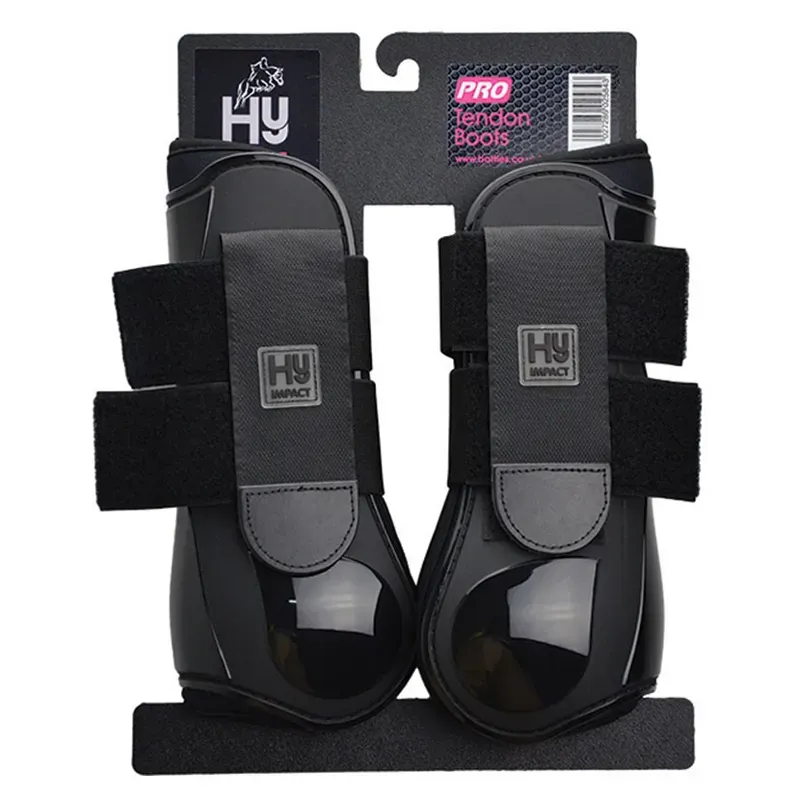 Hy Impact Equestrian Pro Tendon Boots in Black-2