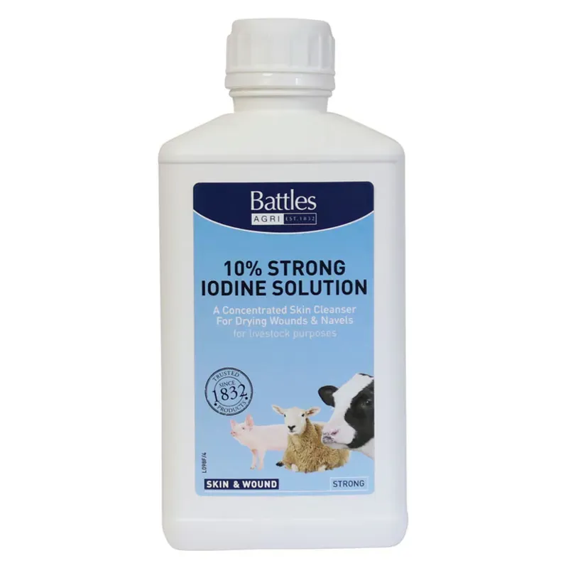 Battles 10 Percent Iodine Solution in White