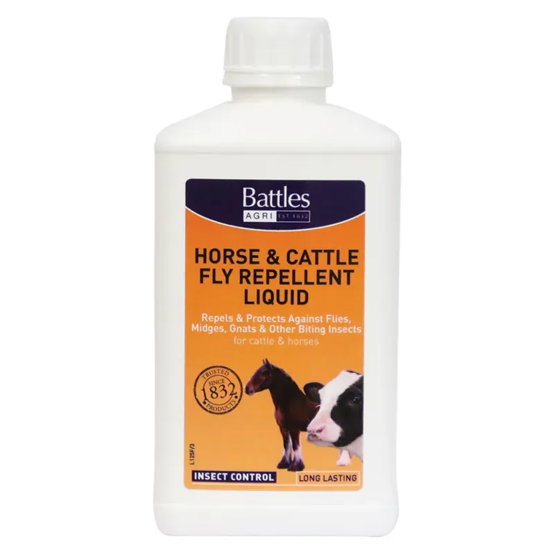 Battles Horse and Cattle Fly Repellent Liquid in Orange