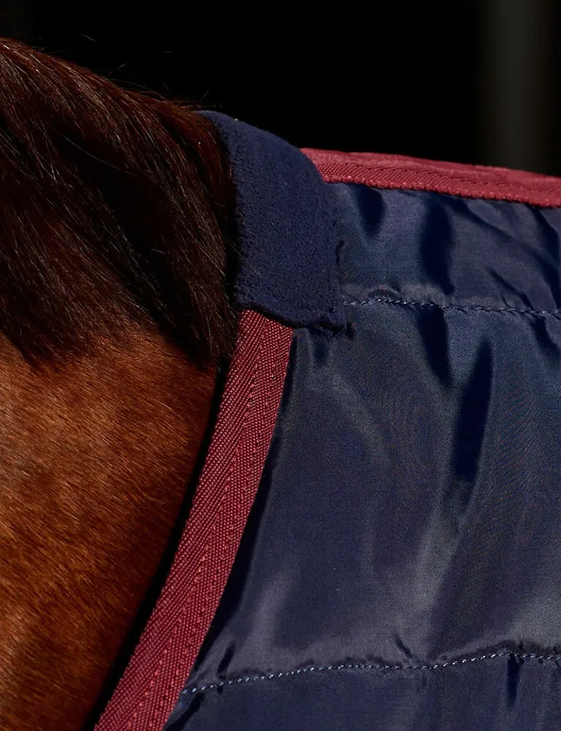 Weatherbeeta Comfitec 210D Channel Quilt Stable Standard Neck 220G Navy/Burgundy-1