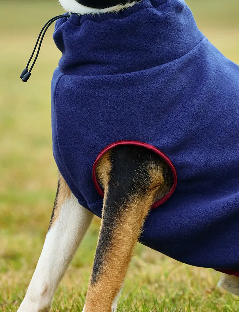 Weatherbeeta Comfitec Fleece Zip Dog Coat Navy/Burg-2
