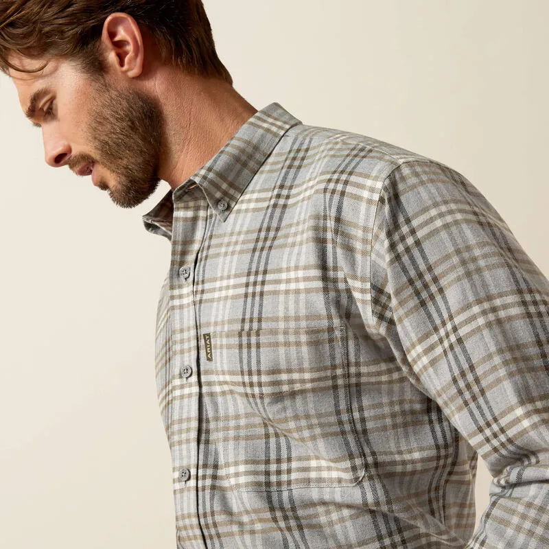 Ariat Mens Simmental LS Shirt Grey Plaid-2