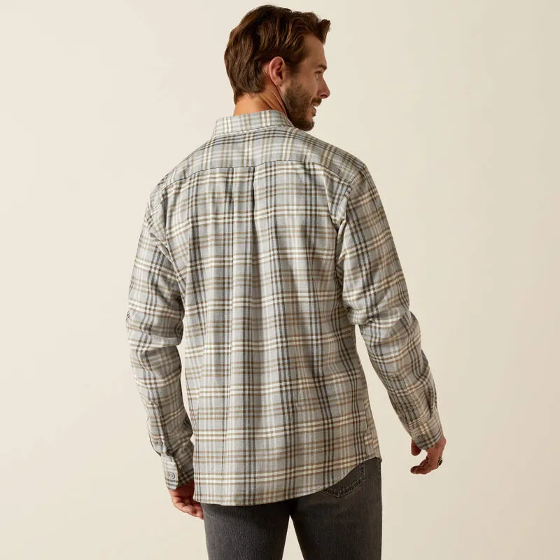 Ariat Mens Simmental LS Shirt Grey Plaid-1