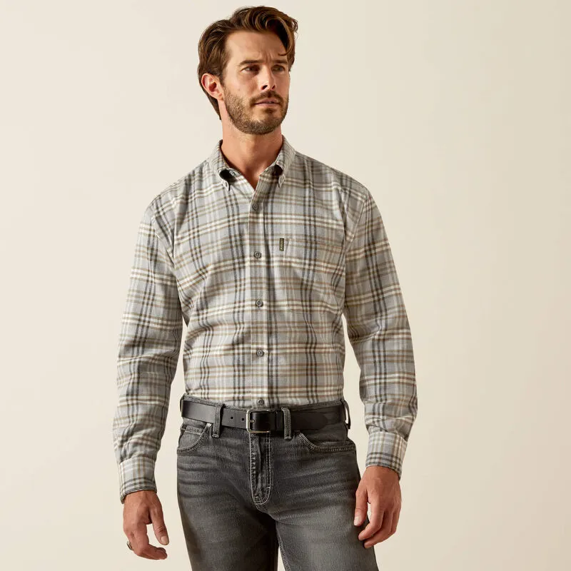 Ariat Mens Simmental LS Shirt Grey Plaid
