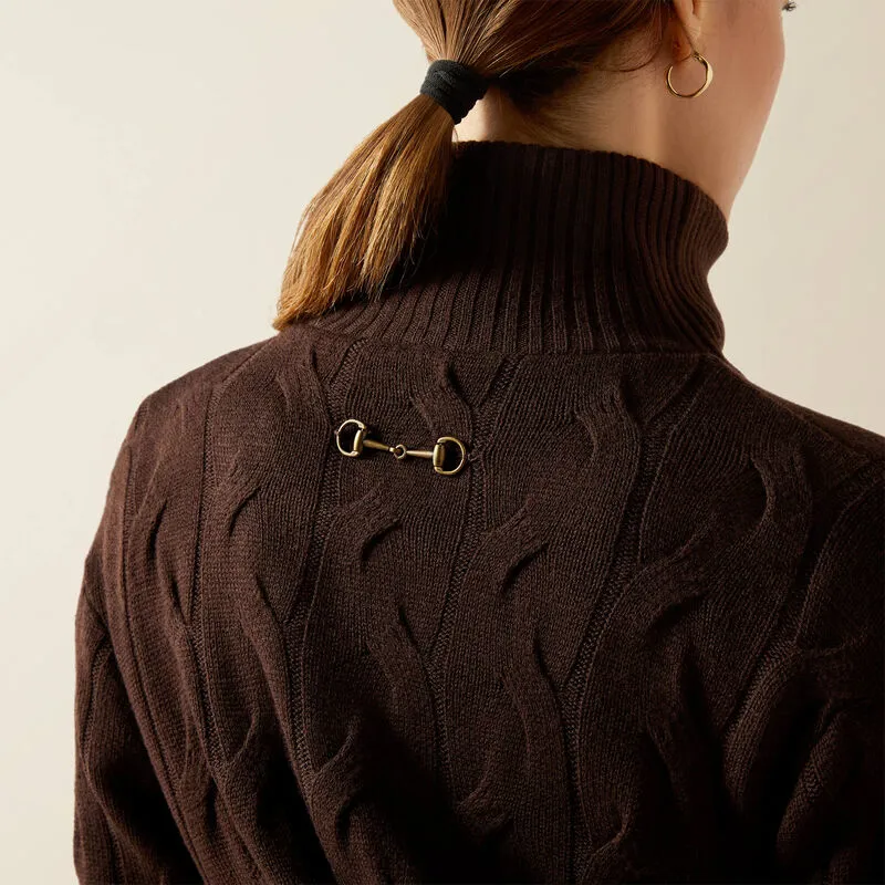 Ariat Wms Alamere 1/2 Zip Sweater Coffee Bean-3