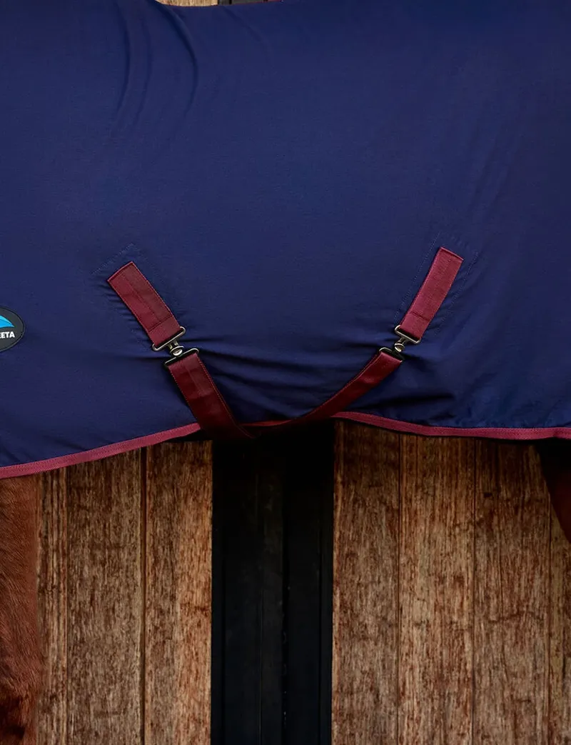 Weatherbeeta Cotton Sheet Standard Neck Navy/Burgundy-4