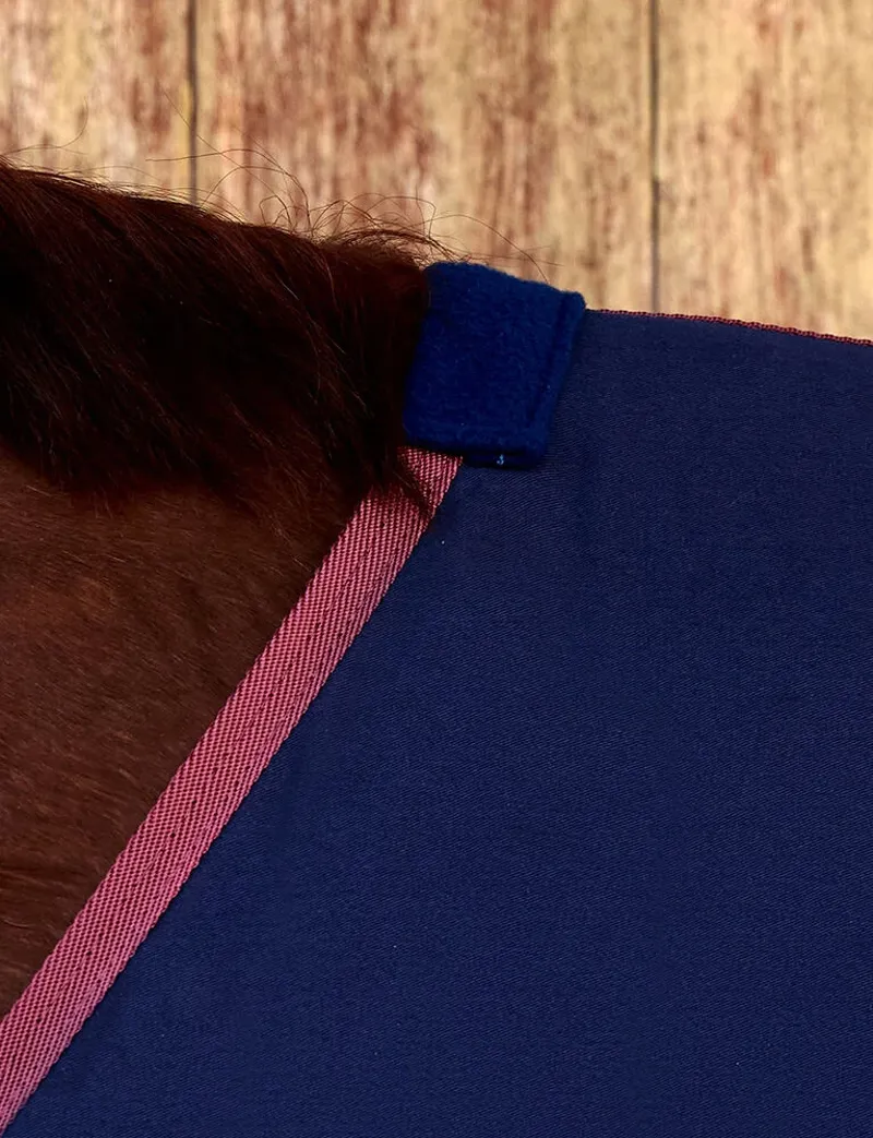 Weatherbeeta Cotton Sheet Standard Neck Navy/Burgundy-1