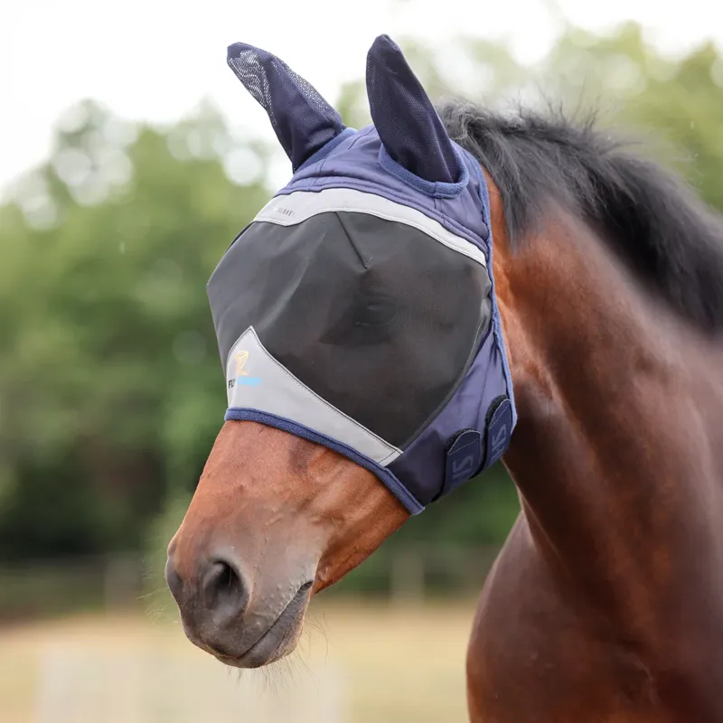 FlyGuard Pro Fine Mesh Fly Mask With Ears NAVY