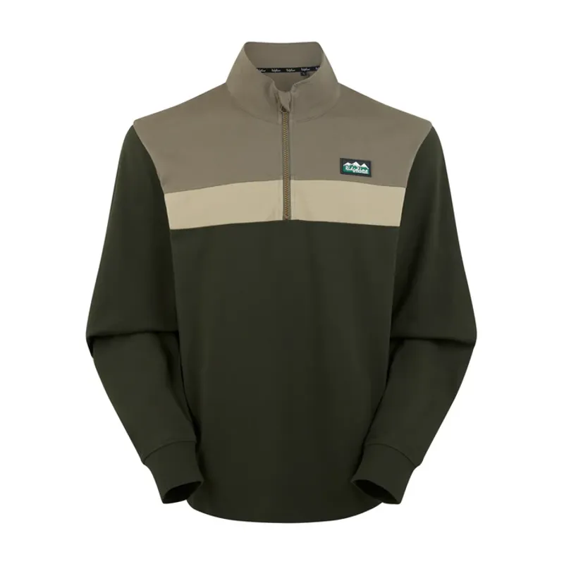 Ridgeline Mens Back Slider Rugby Top Olive Multi-1