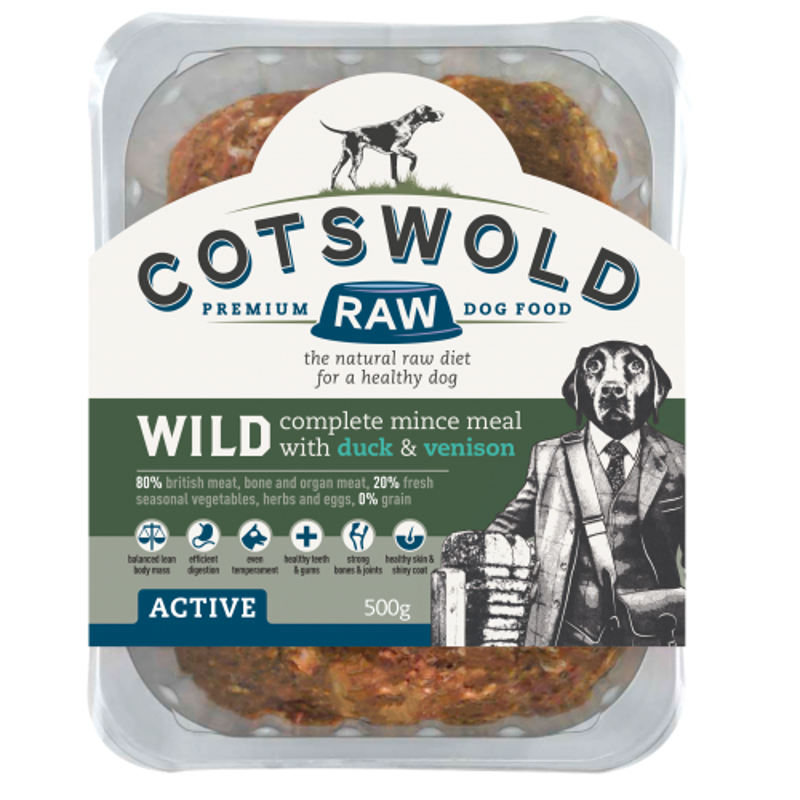 Cotswold Raw 80/20 Adult Working Active Wild - Duck and Venison Mince-1