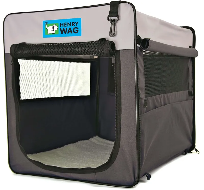 Henry Wag Large Folding Fabric Crate in Grey