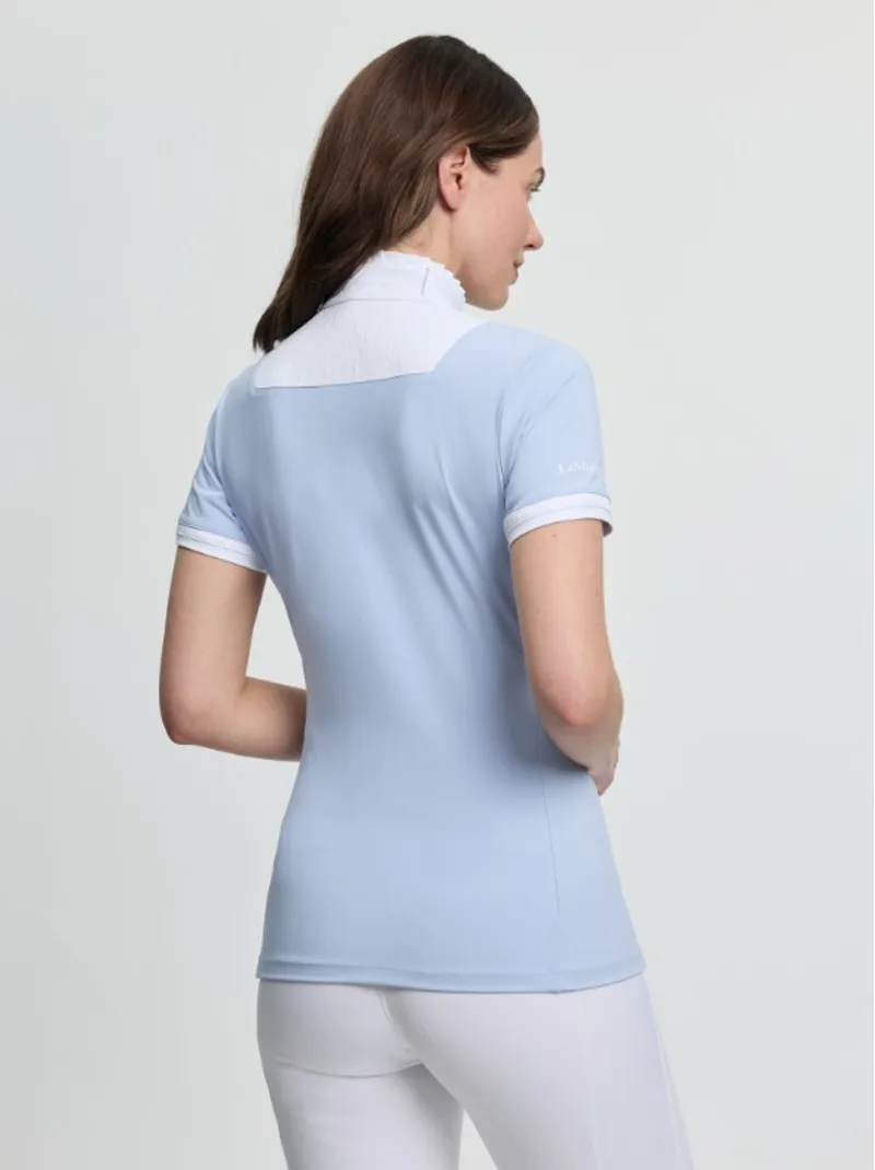 Lemieux Sophia Short Sleeve Pleated Show Shirt Mist-1