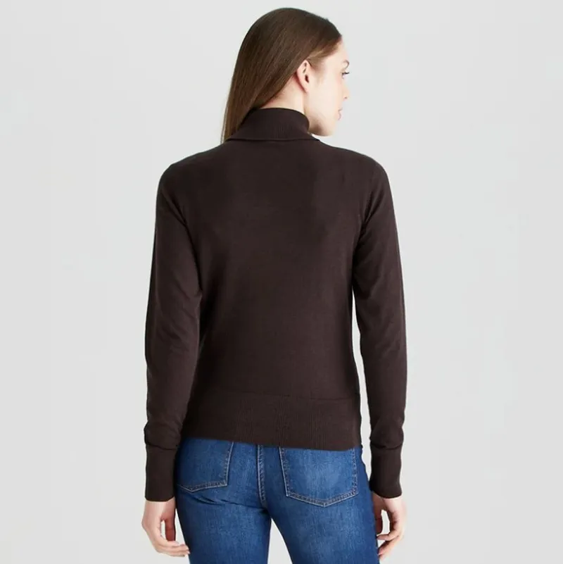 Ridgeline Womens Melford Knit Roll Neck Deep Bark-1