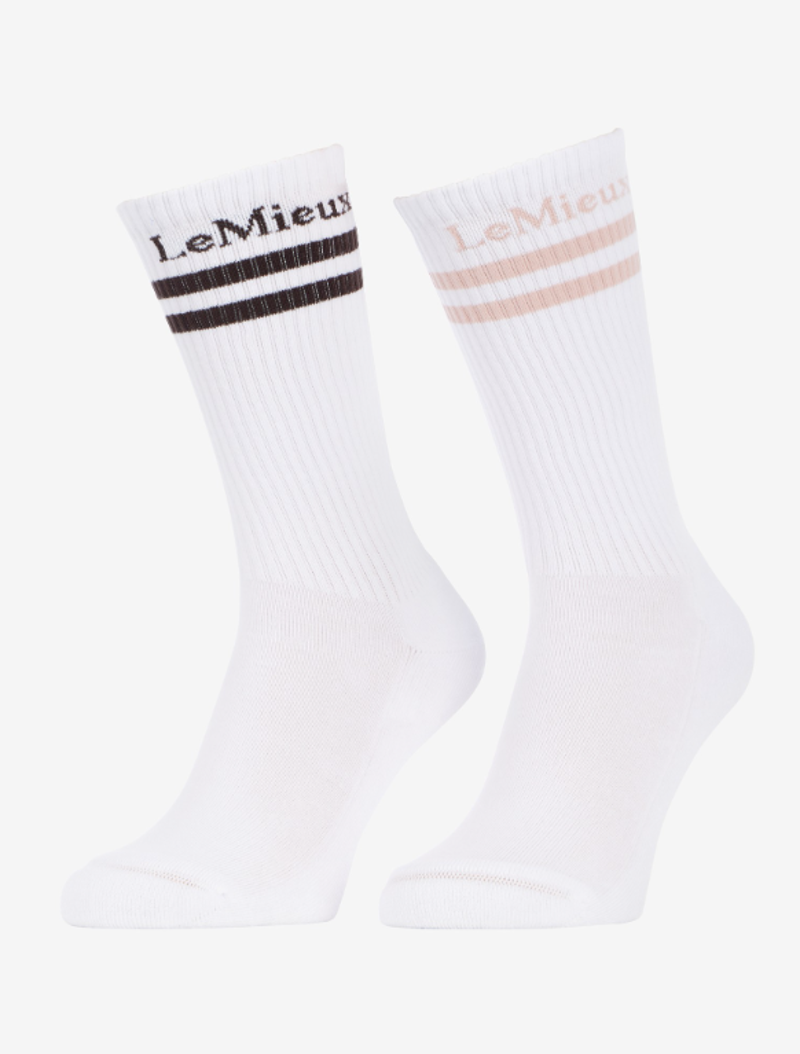 Lemieux Tall Crew Socks 2 Pack White