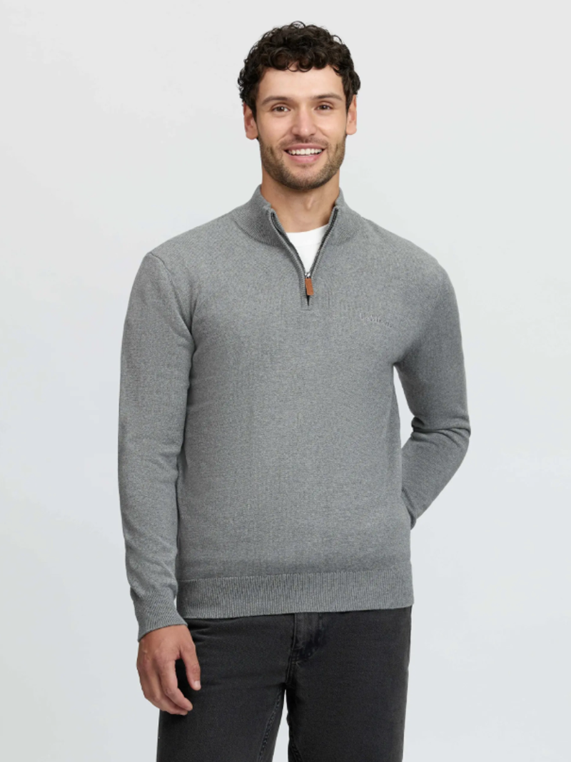 Lemieux Mens Quarter Zip Knit Grey