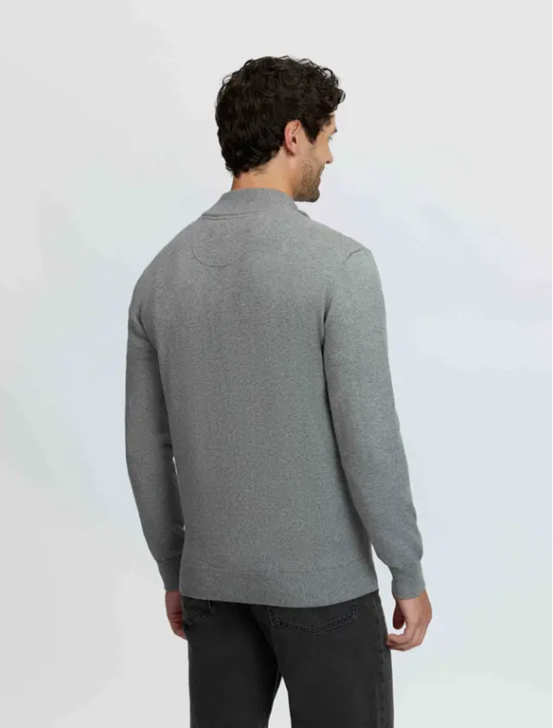 Lemieux Mens Quarter Zip Knit Grey-1