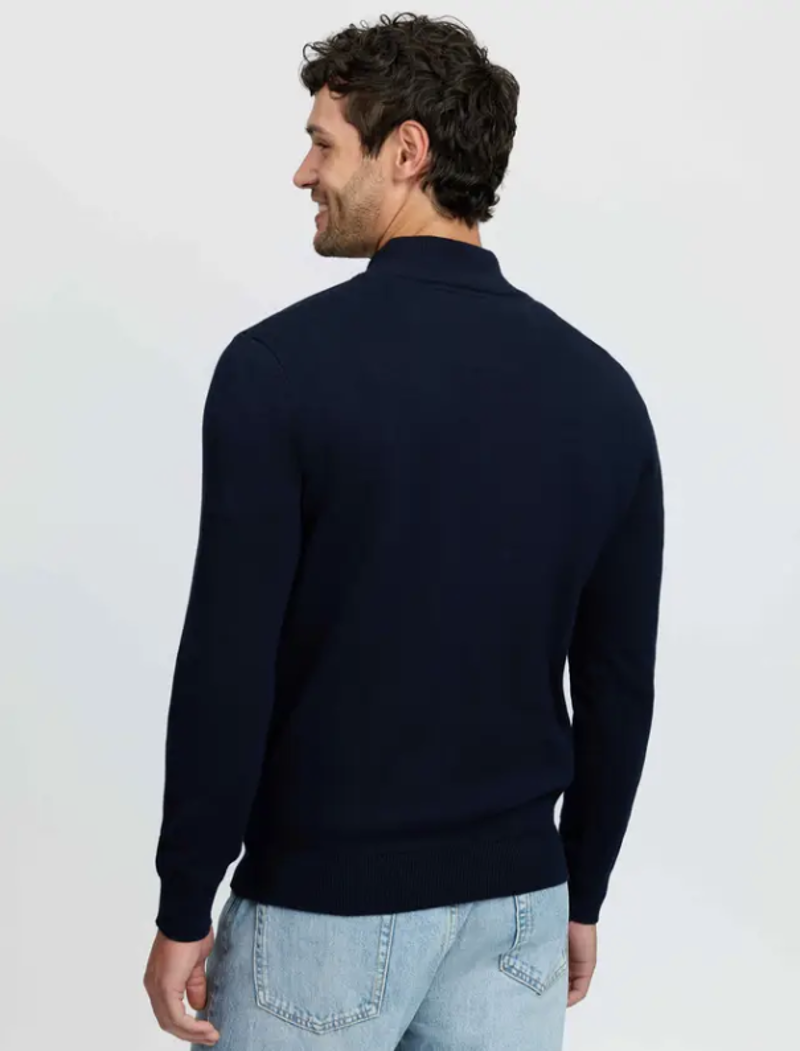 Lemieux Mens Quarter Zip Knit Navy-1