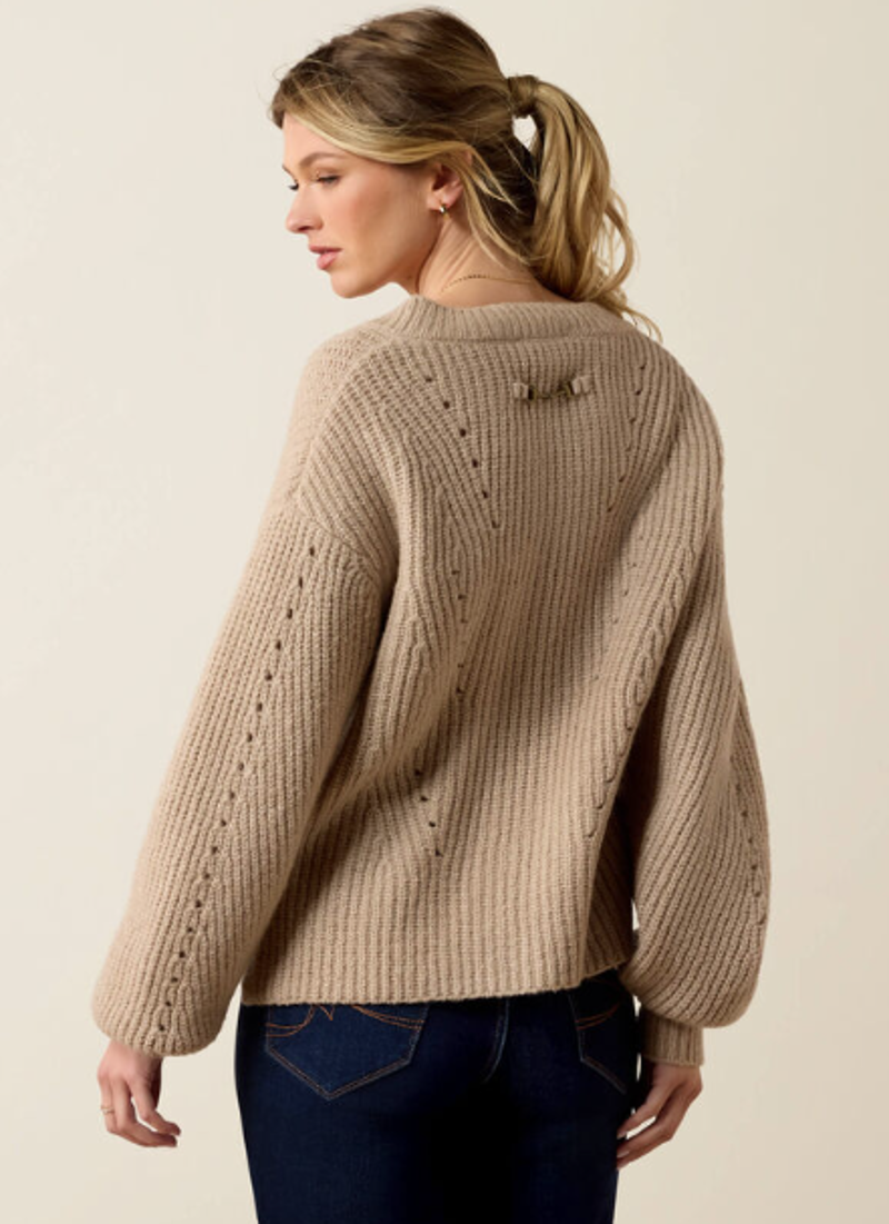 Ariat WMS Blaydon Sweater Oatmeal-1
