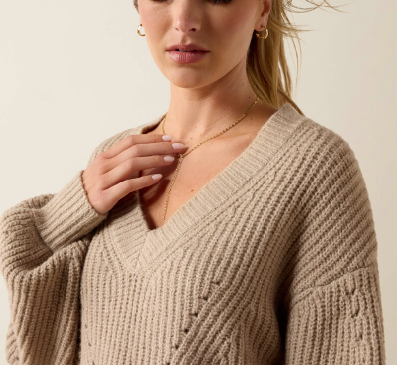 Ariat WMS Blaydon Sweater Oatmeal-2