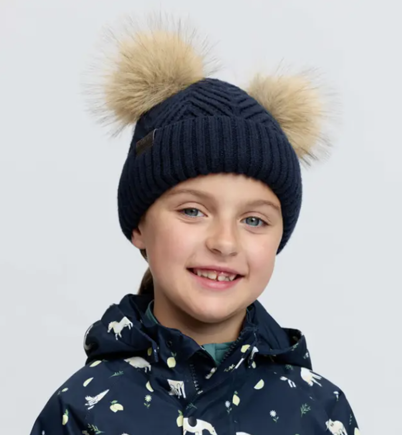 Lemieux Mini Double Pom Beanie Navy