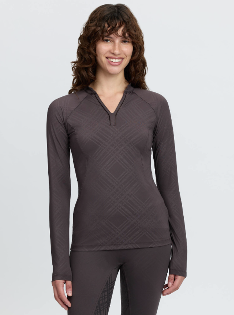 Lemieux Heritage Check Long Sleeve Base Layer Cocoa