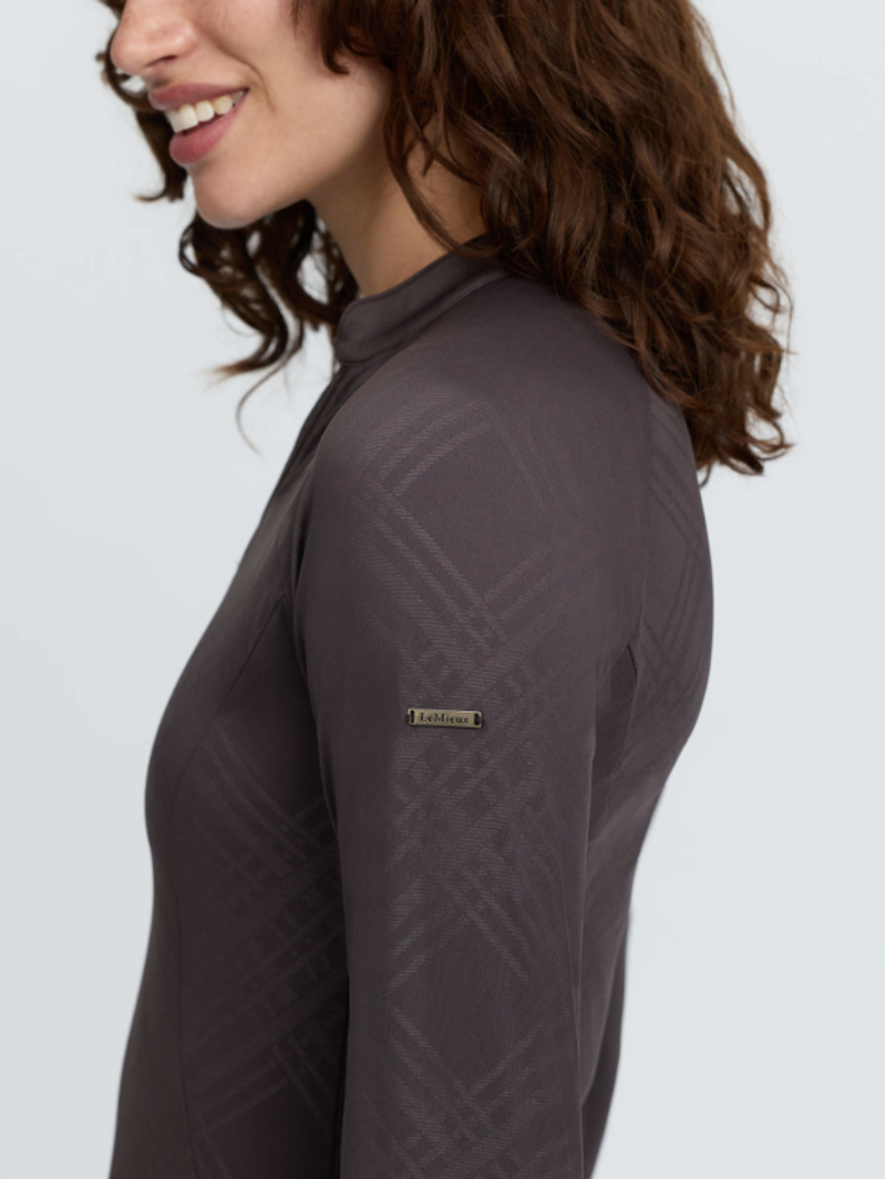 Lemieux Heritage Check Long Sleeve Base Layer Cocoa-2
