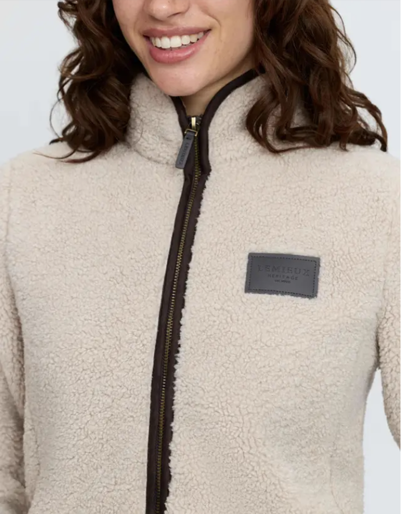 Lemieux Heritage Borg Zip Through Jacket Stone-2