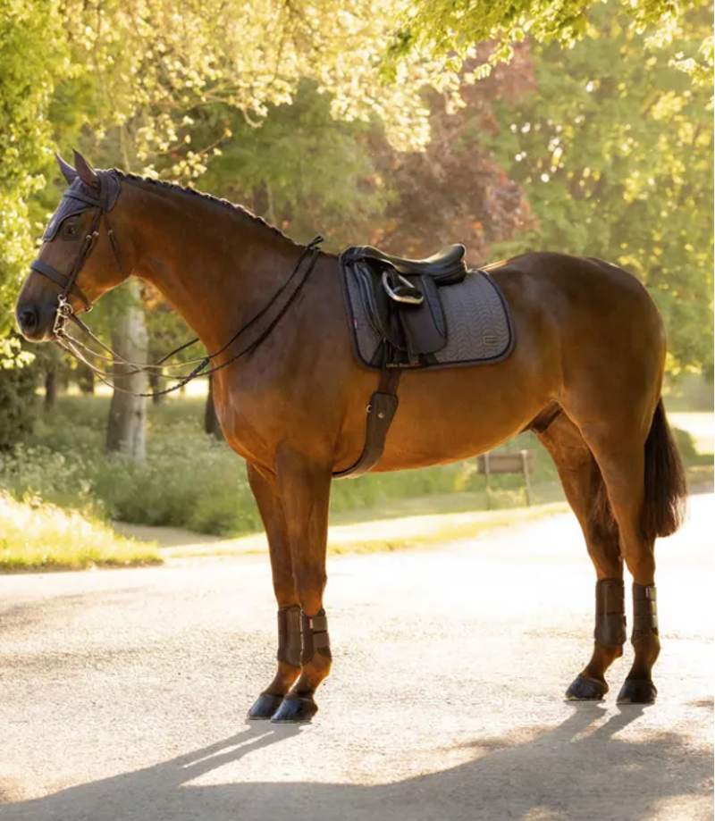 Lemieux Heritage Herringbone Dressage Square Cocoa-1