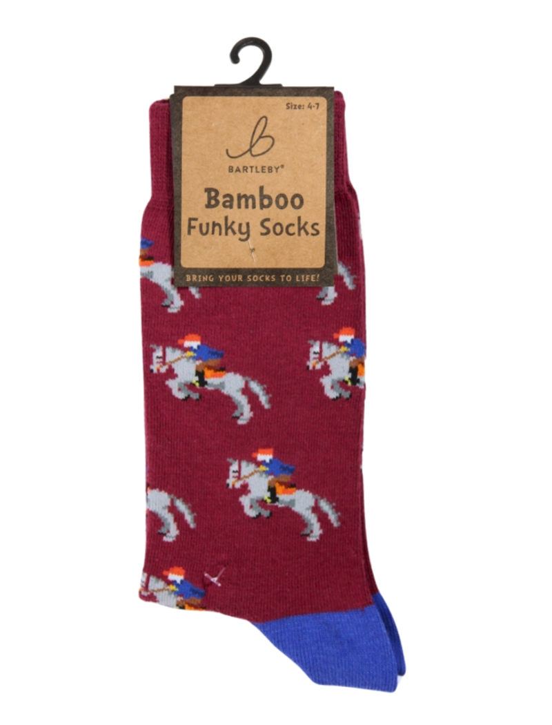 Bartleby Funky Bamboo Socks - Horse and Rider UK4-7