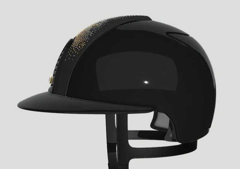 Kep Cromo 2.0 Polish Metal Black M - Custom FRONT Suede Black/Nuanced Gold - VISOR Polish Polo Black - STRAP Leather Cipria - LOGO Zirconi Gold-1