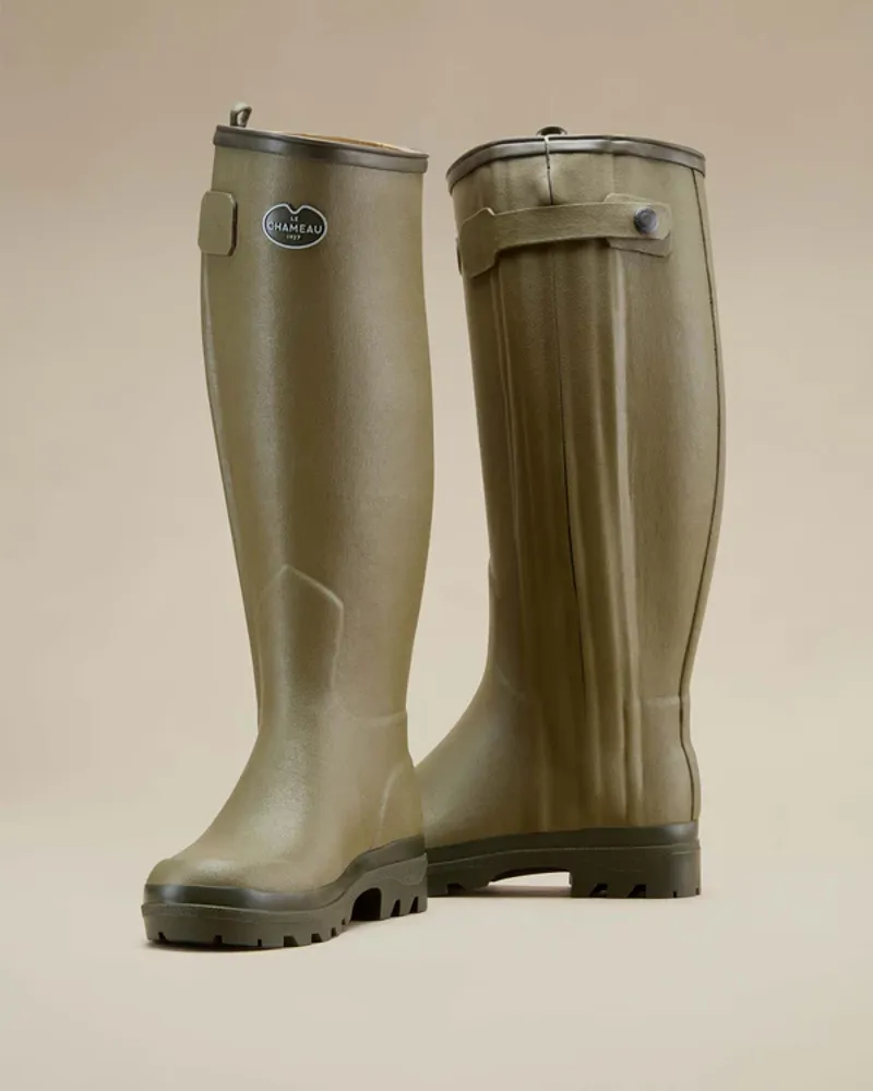 Le Chameau Chasseur Cuir Fe Vert-1