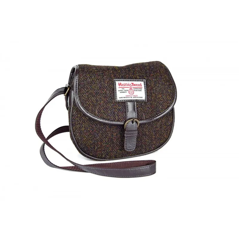 Heather Hats Moira Harris Tweed Saddle Bag Brown Barleycorn