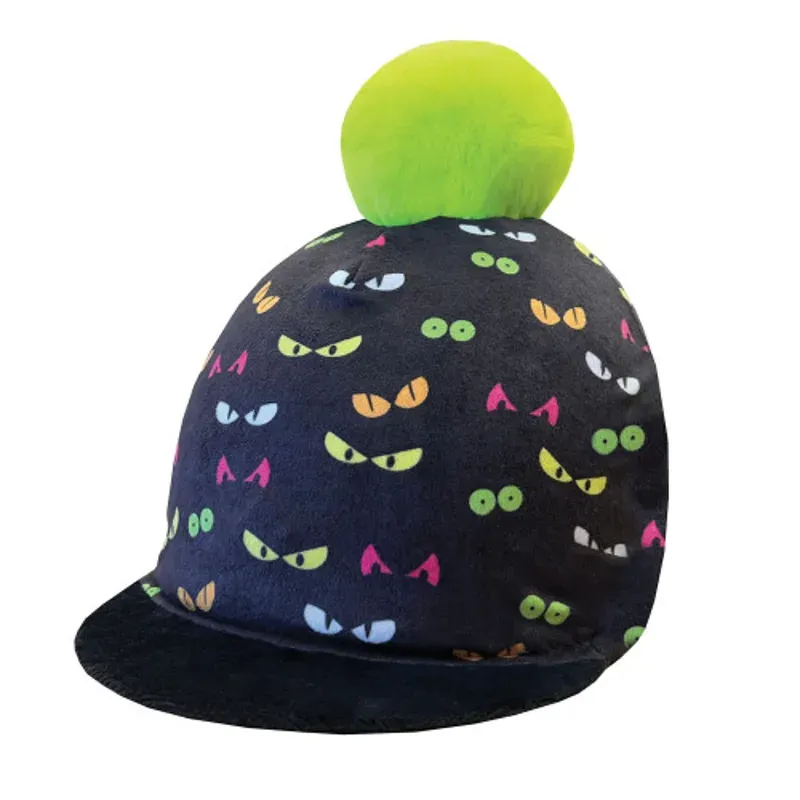 Equetech Childs One Size Spooky Eyes Pom Hat Silk in Black 