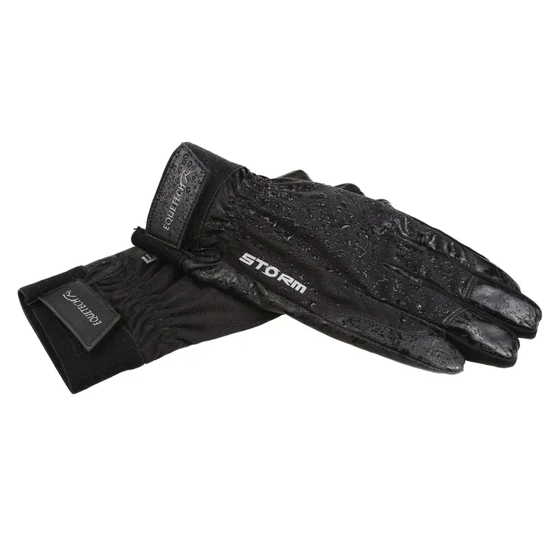 Equetech Storm Waterproof Riding Gloves in Black