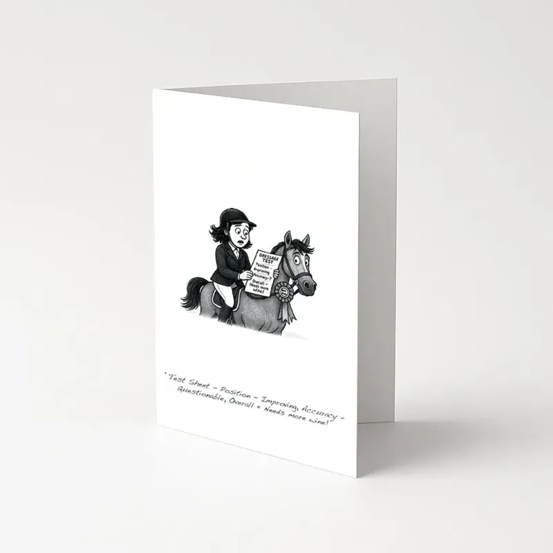 Equetech Test Sheet Greetings Card in White