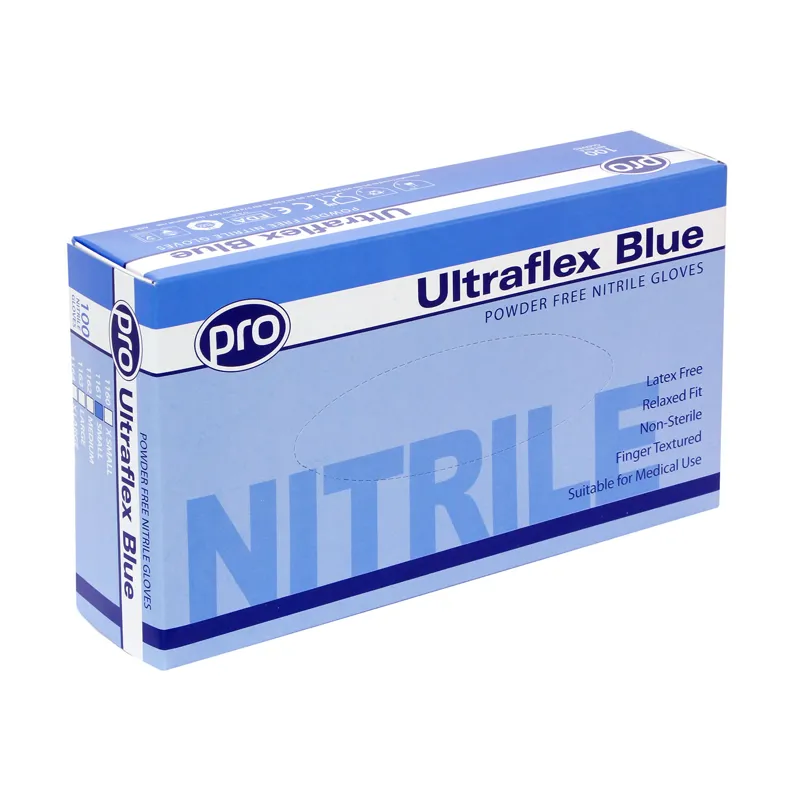 Ultraflex Nitrile Powder Free Gloves - X 100 Pack BLUE