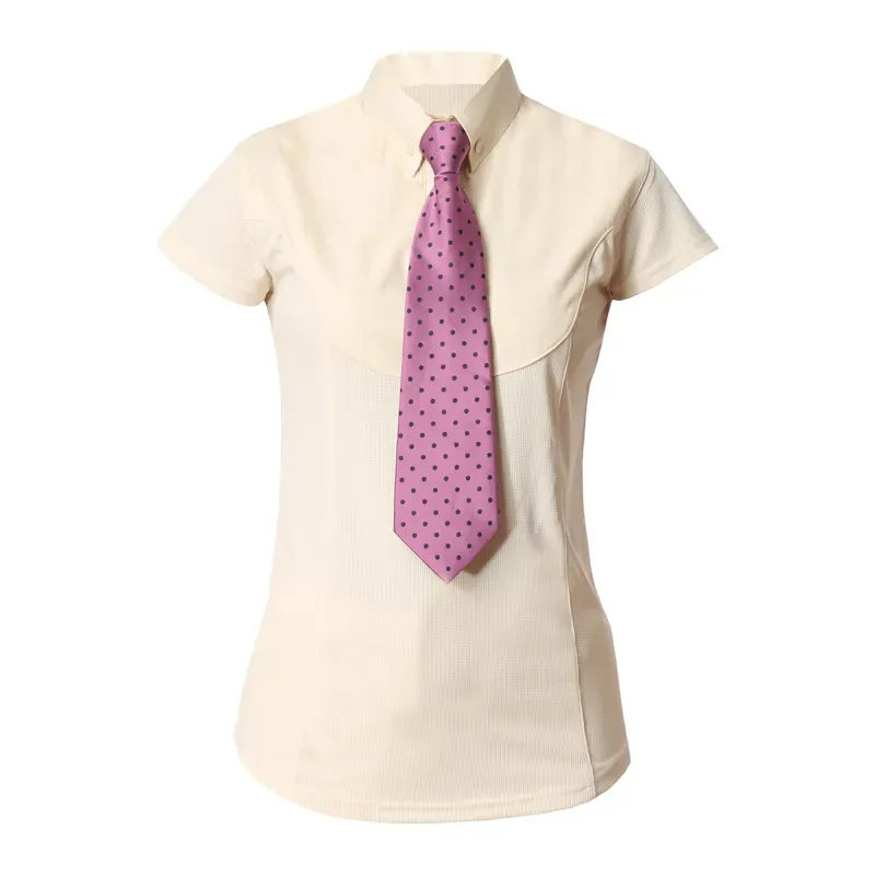 Equetech Waffle Capped Show Shirt in Beige