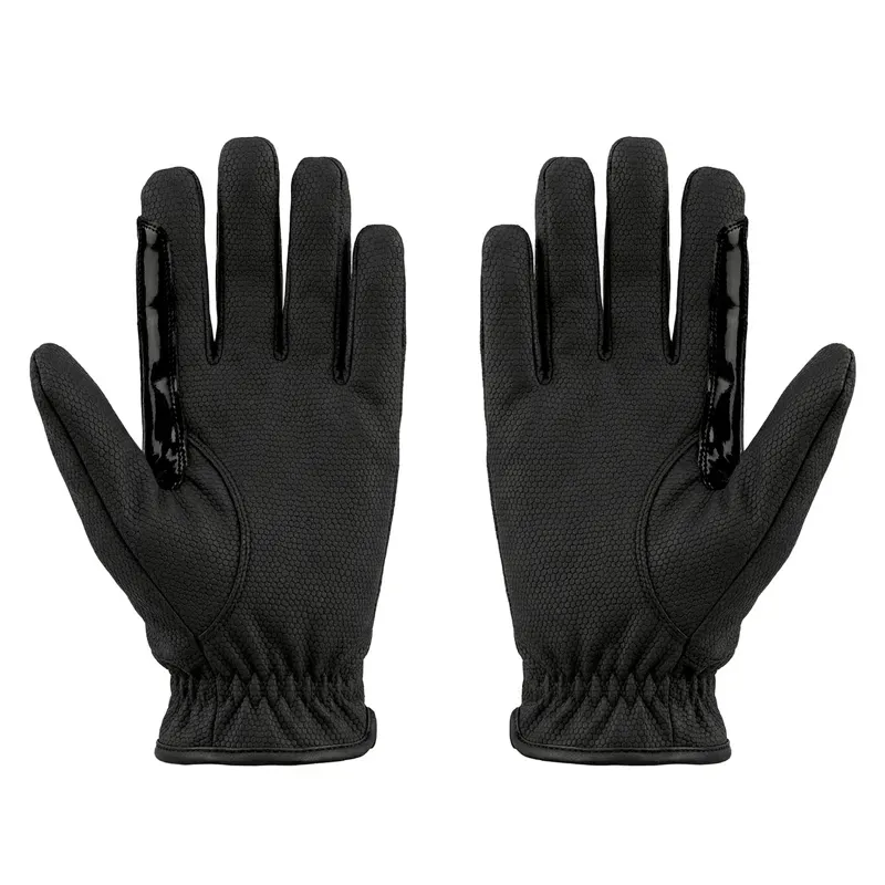 Equetech Junior Winter Contact Grip Riding Gloves in Black-1